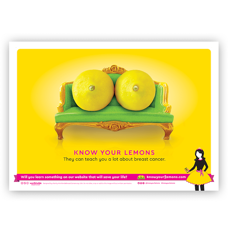 Know Your Lemons campaña ilustrada síntomas del cáncer de mama