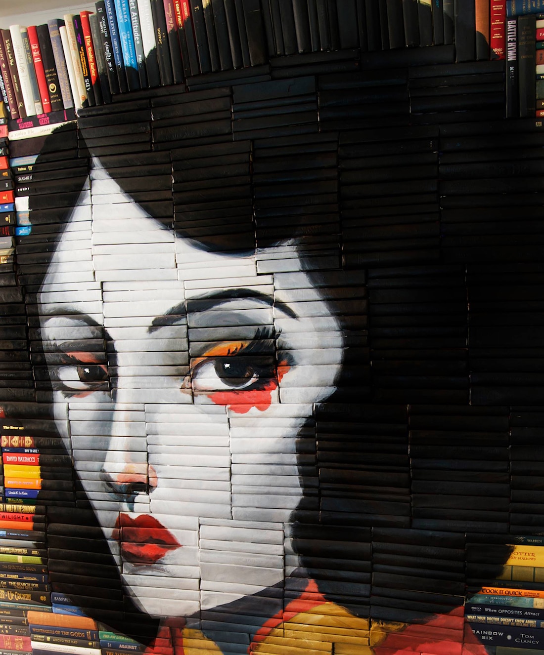 Mike Stilkey Stacked Book Sculptures Painted Books