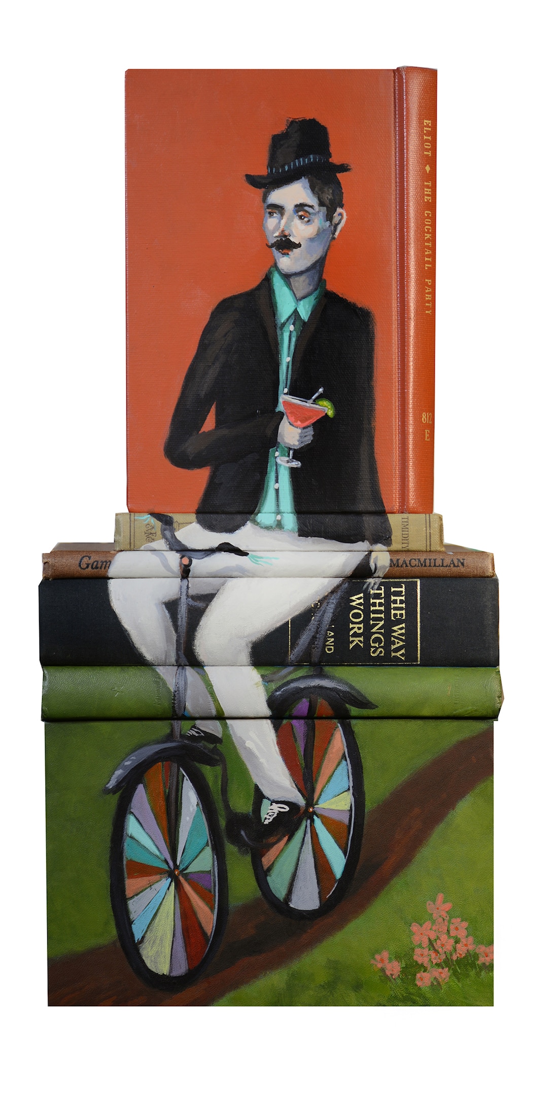 Mike Stilkey Stacked Book Sculptures Painted Books