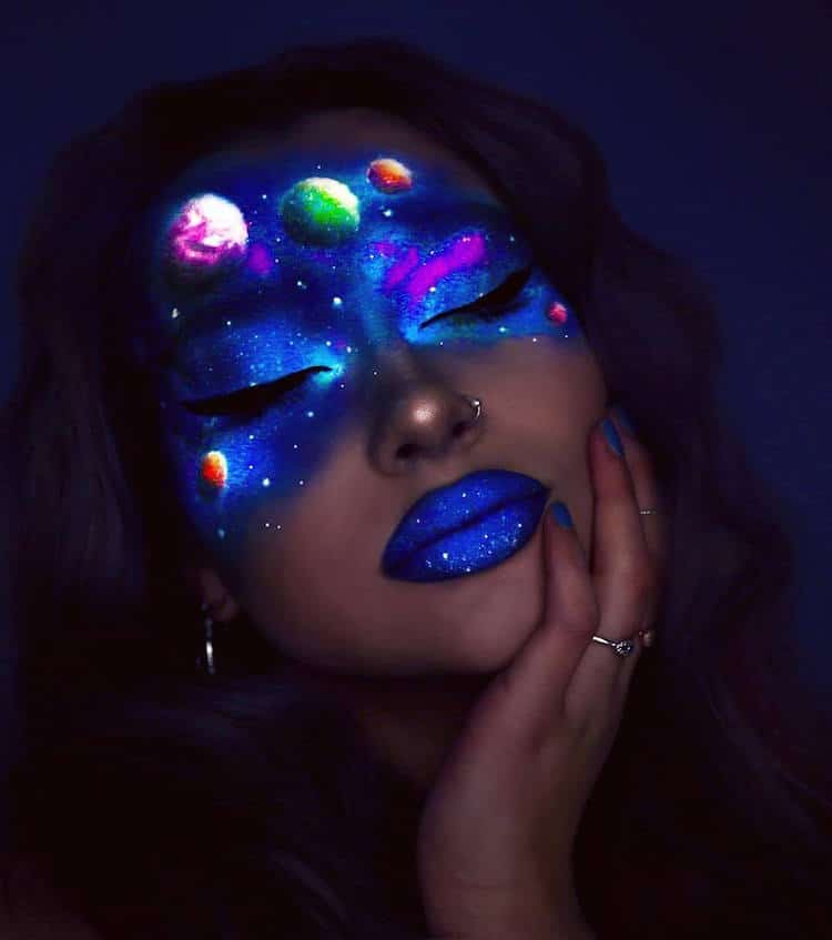 Artist Expresses Her Vibrant Creativity with Colorful Neon Makeup