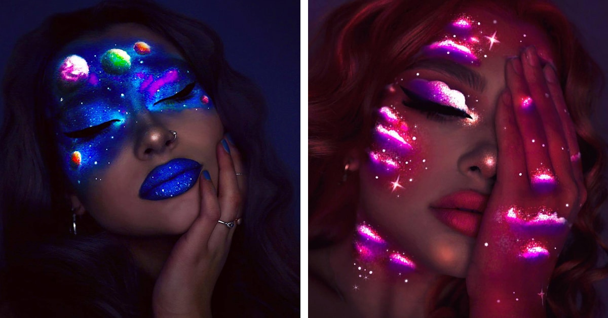 Makeup Artist Uses Neon Colors to Create Dazzling Glow-in-the-Dark Looks