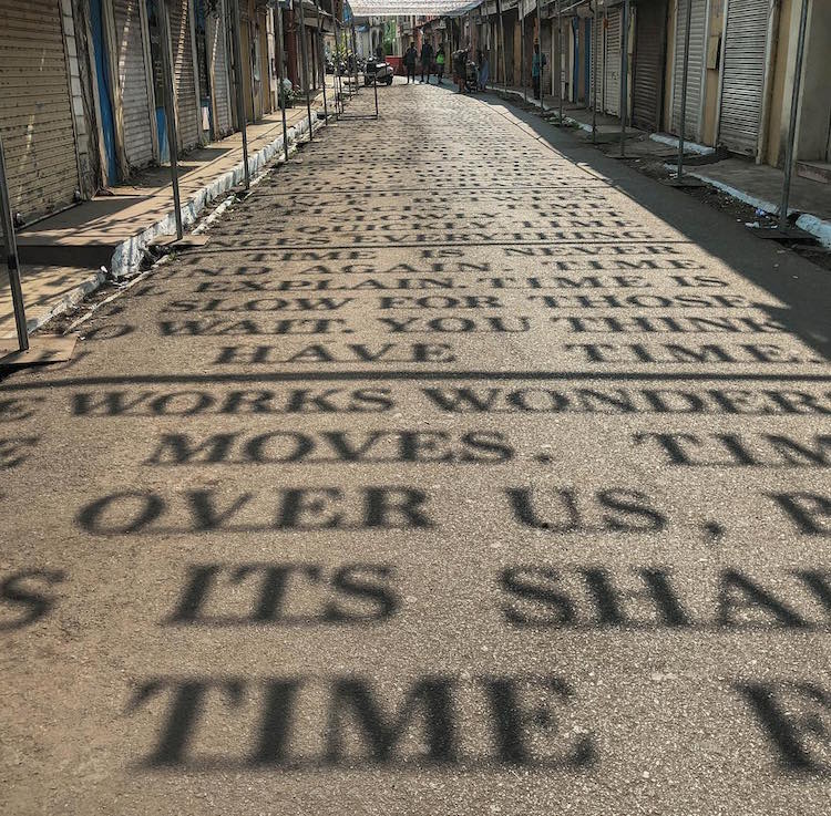 Shadow Art Installation Theory of Time by DAKU