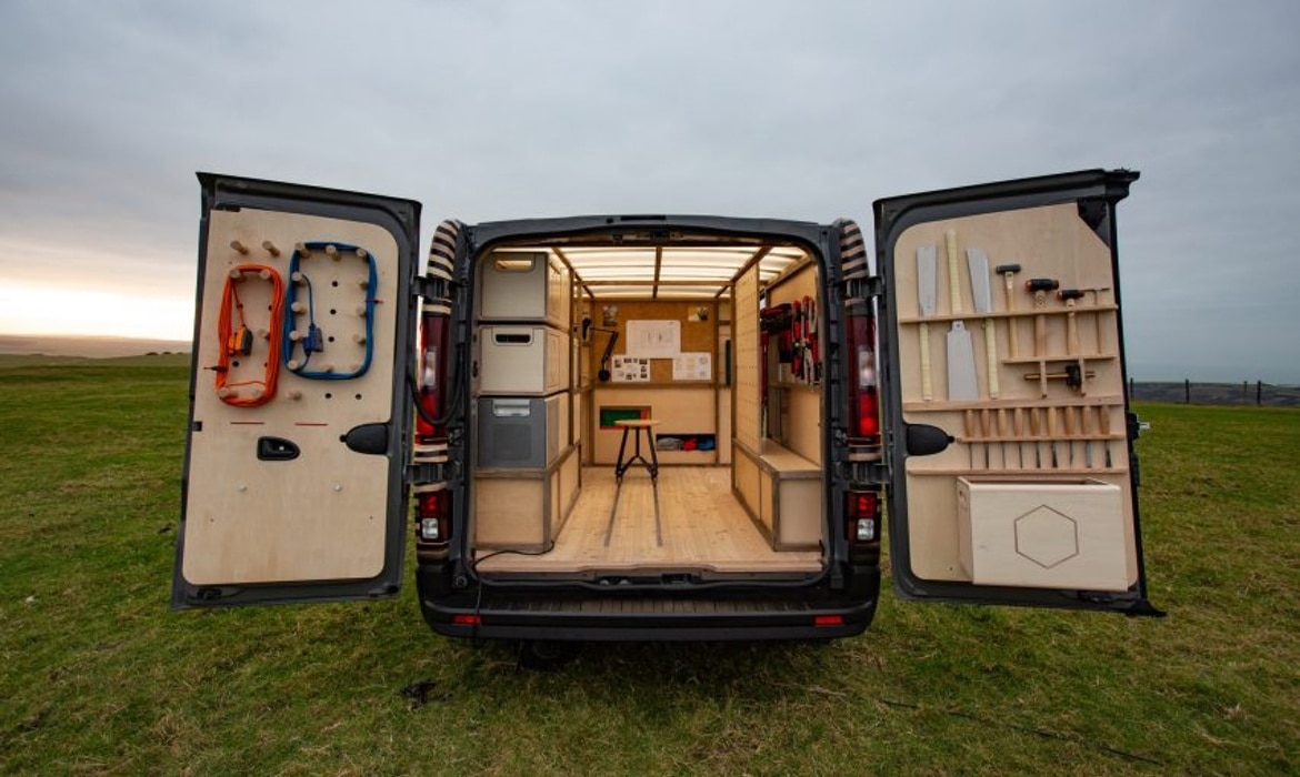 nissan nv300 transformed into a woodworker s dream workshop nissan nv300 transformed into a