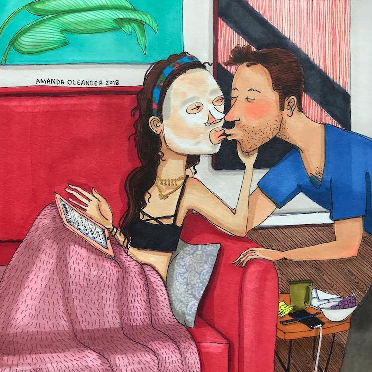 Ilustraciones de pareja Amanda Oleander