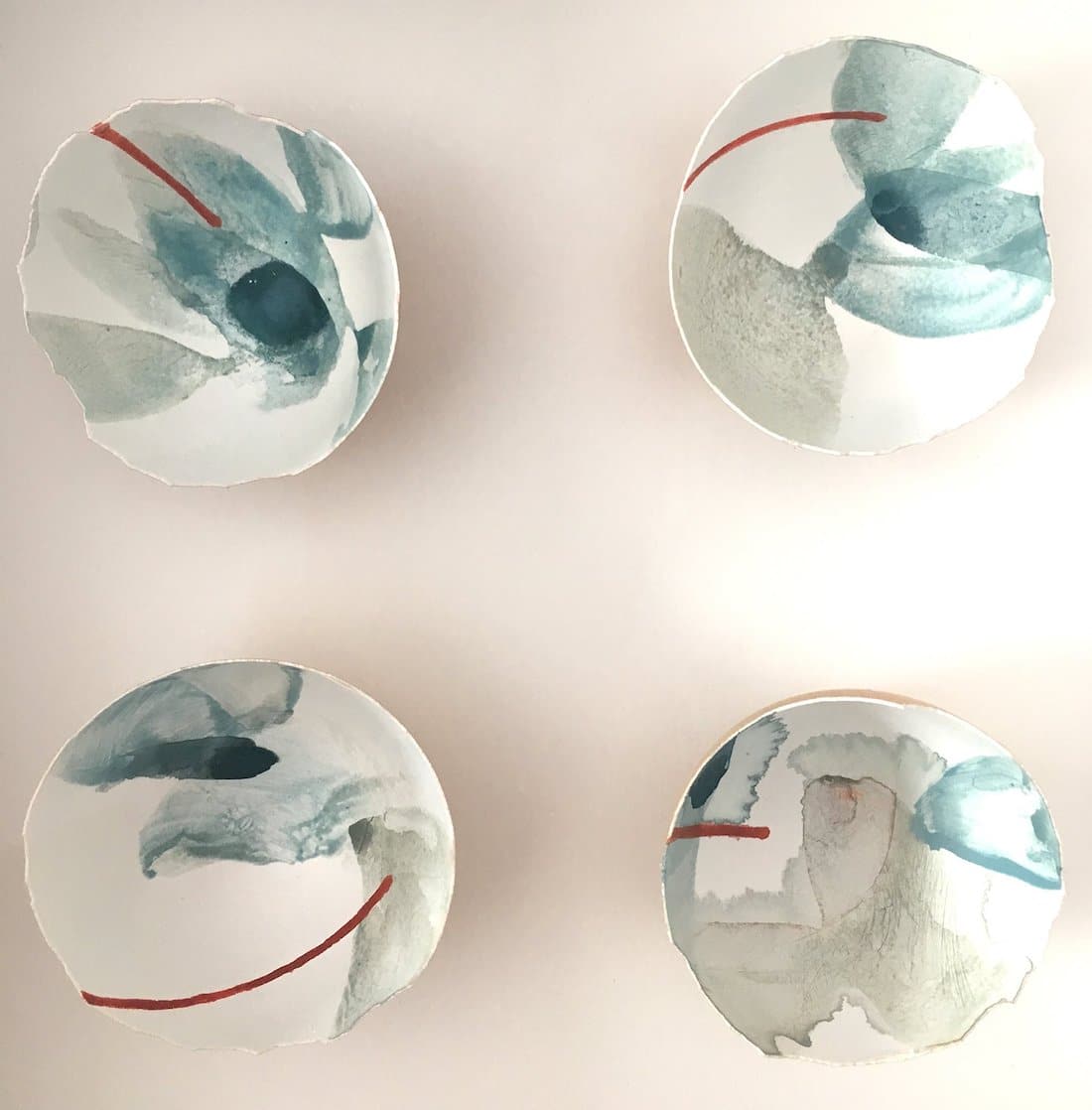 Kintsugi contemporáneo arte con cáscara de huevo Elisa Sheehan