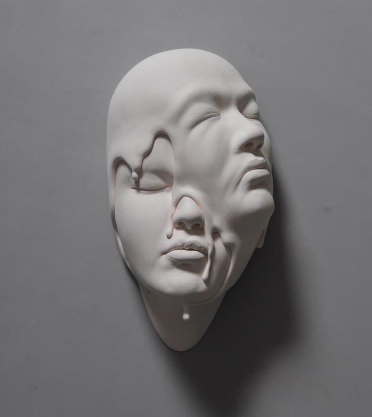 Lucid Dream II Clay Face Sculptures Surreal Face Johnson Tsang
