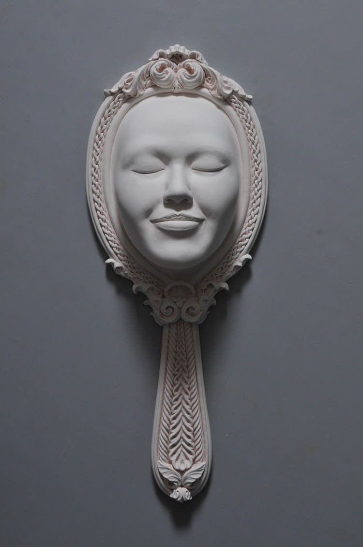 Lucid Dream II Clay Face Sculptures Surreal Face Johnson Tsang