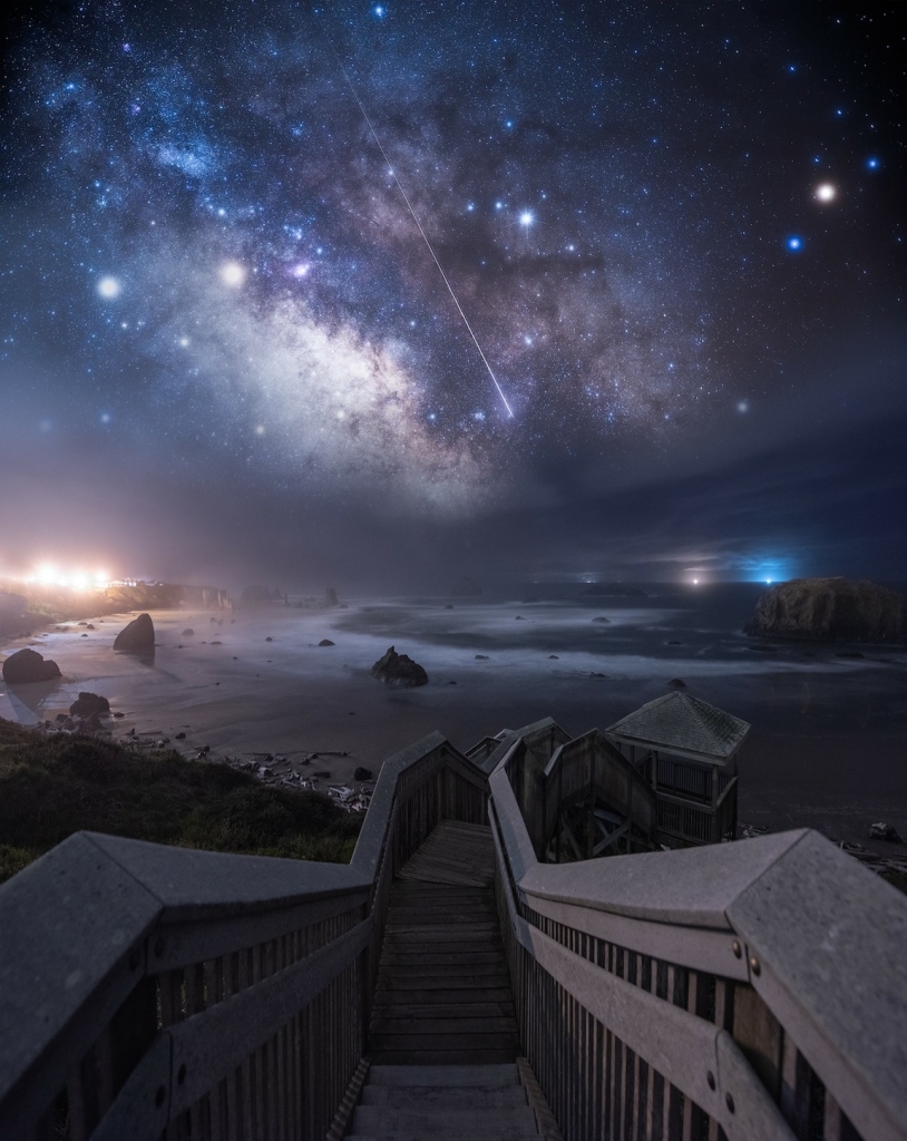 Dreamy Landscapes at Night Inspired by Space, Stars, and Video Games ...