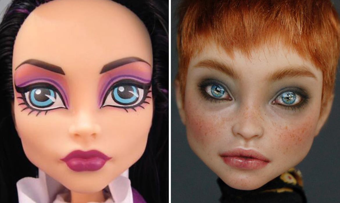 Artist Strips Makeup From Mass Produced Figurines Into Stunning Doll Art