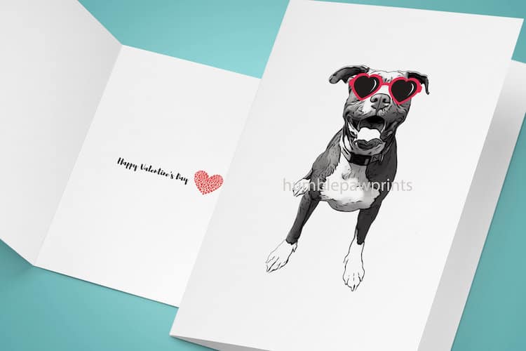 Pitbull Valentine's Day Card