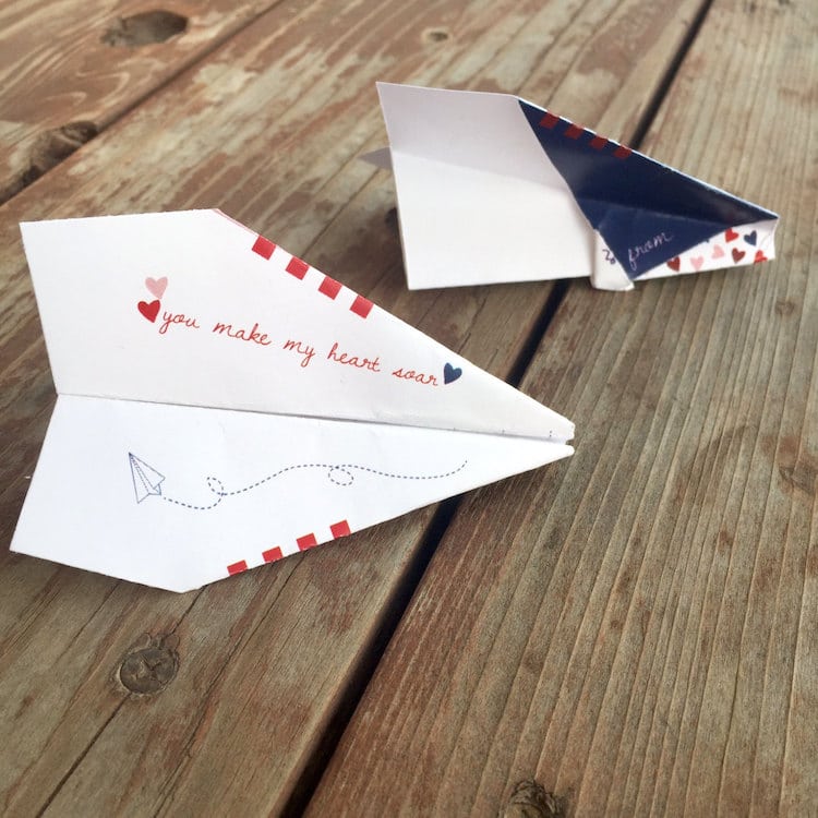 Printable Paper Airplane Valentine
