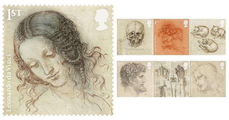 Royal Mail Leonardo da Vinci Stamps Leonardo Da Vinci Drawings