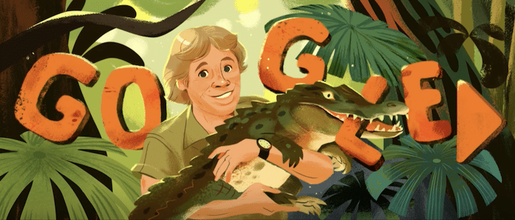 Doodle de Google Steve Irwin Doodle de Google Cazador de Cocodrilos Steve Irwin cumpleaños