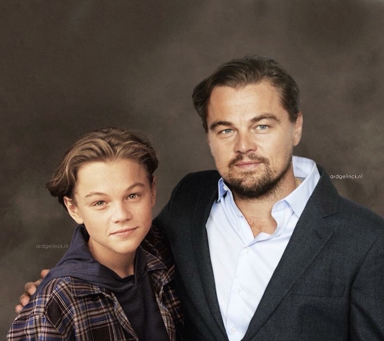 25+ Photos of Celebrities Posing with Their Younger Selves | My Modern Met