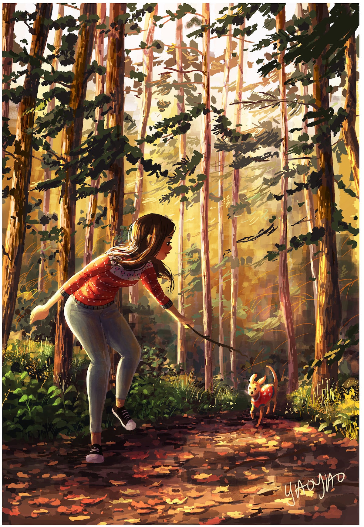 Dog Owner Illustrations by Yaoyao Ma Van As