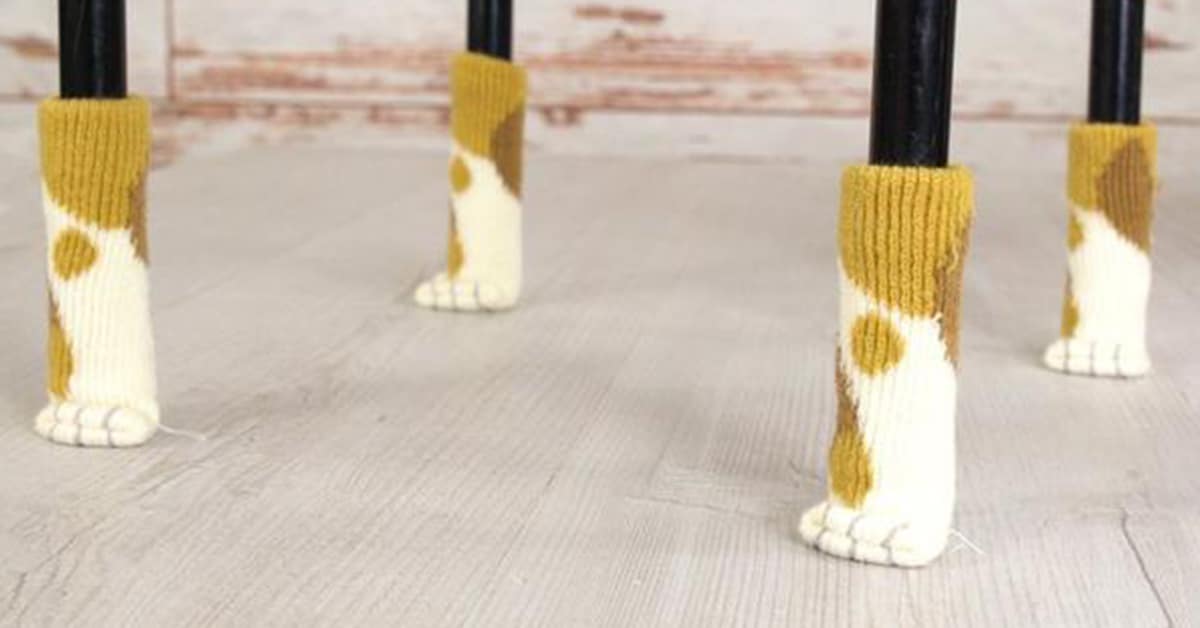 Currently making cat paw chair socks, and I'm dying over how cute