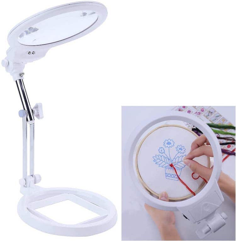 Folding LED Light and Magnifier for Crafting