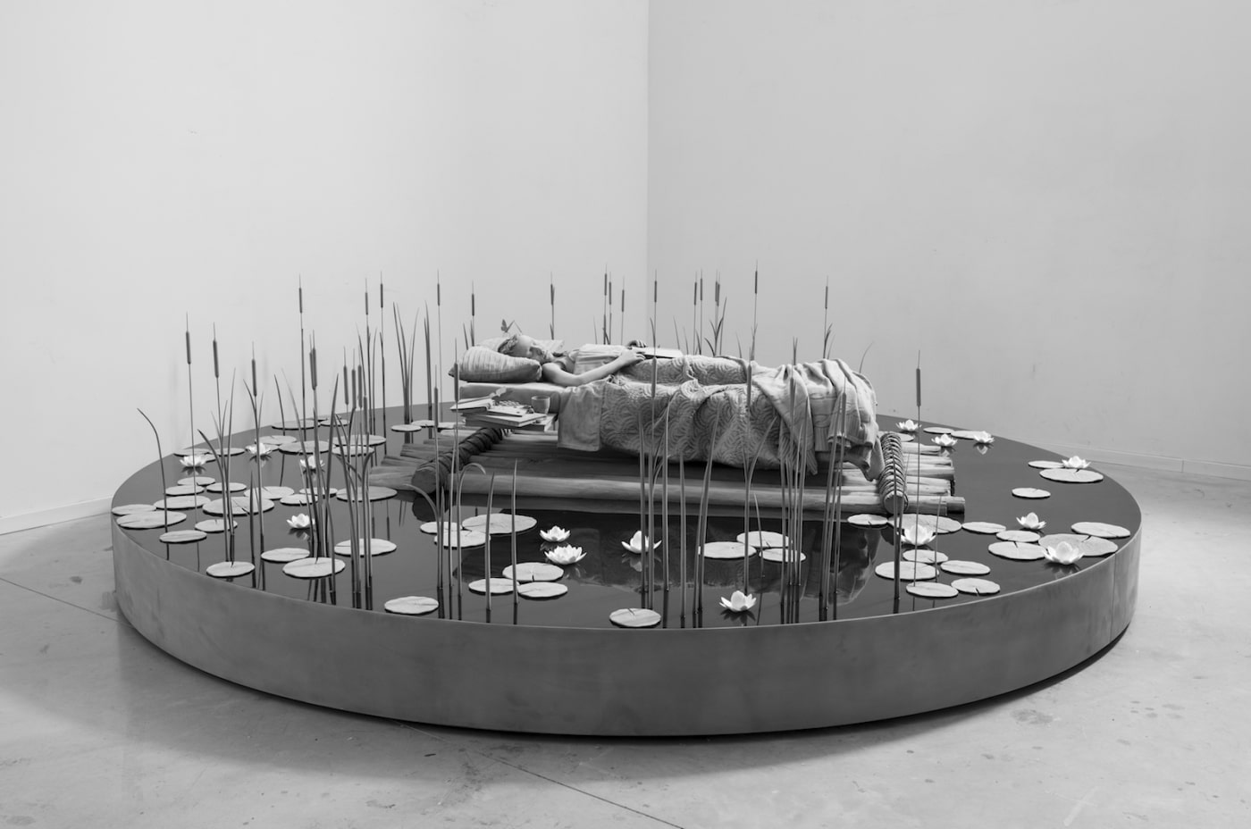 Hans Op de Beeck Monochrome Sculpture My Bed a Raft