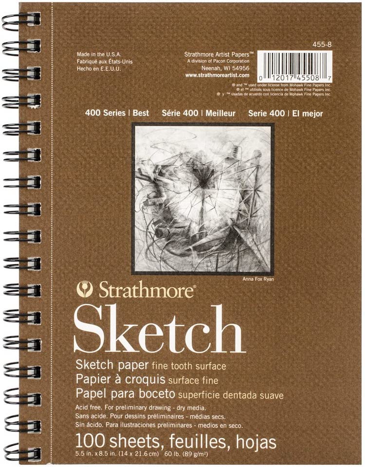 8 x 10 Premium Spiral Bound Sketch Pad, Pad of 100-Sheets, 60 Pound (100gsm) (Pack of 2 Pads) by U.S. Art Supply | Michaels