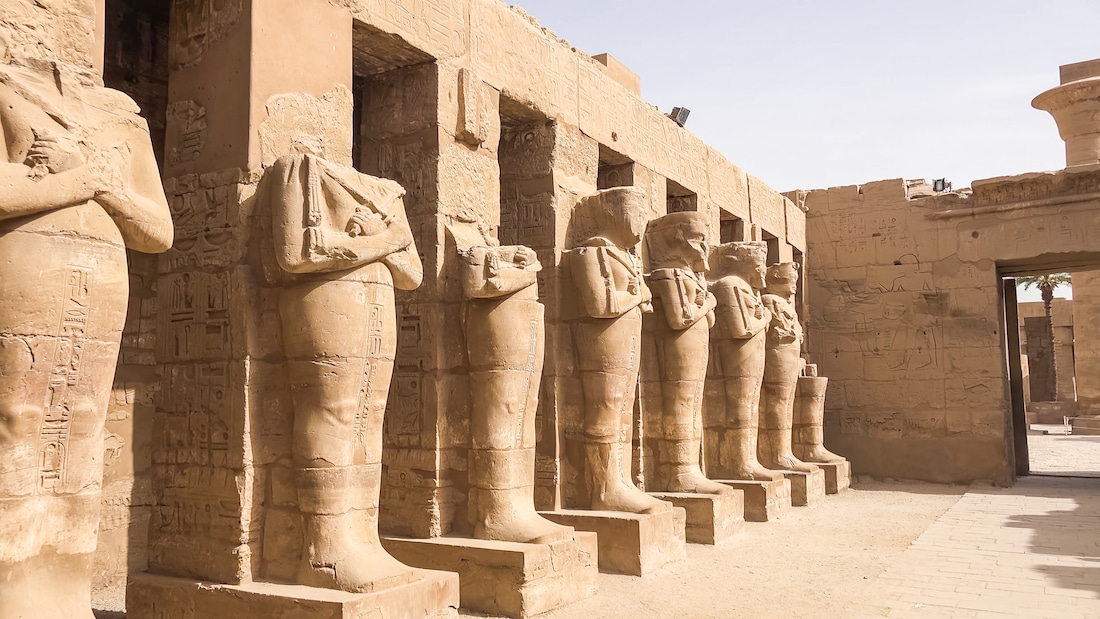 Egyptitanin rauniot Luxorin temppeli Muinainen Egypti