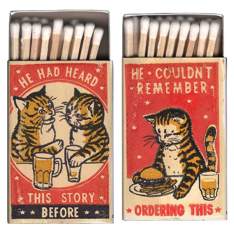 Cat Matchbox Art by Arna Miller and Ravi Zupa