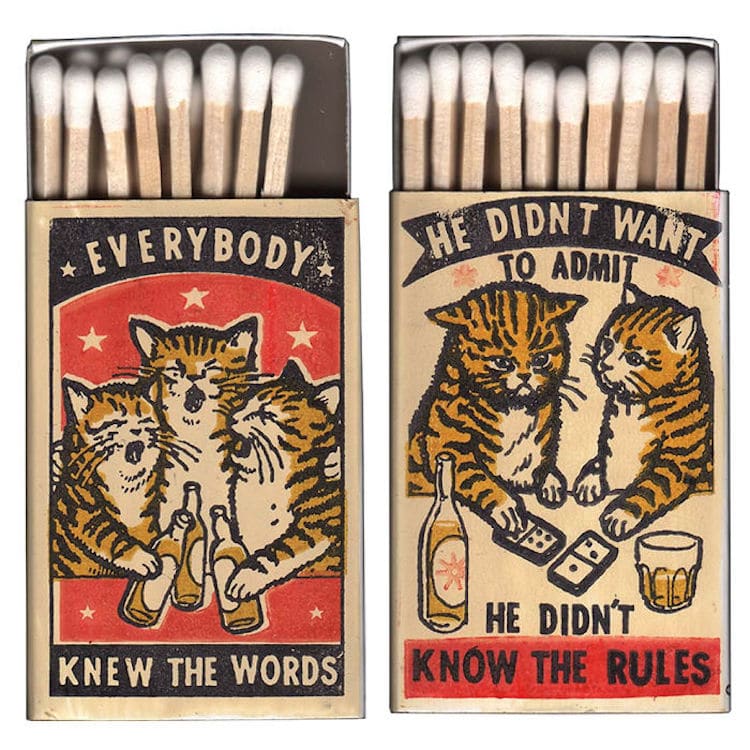 Cat Matchbox Art by Arna Miller and Ravi Zupa