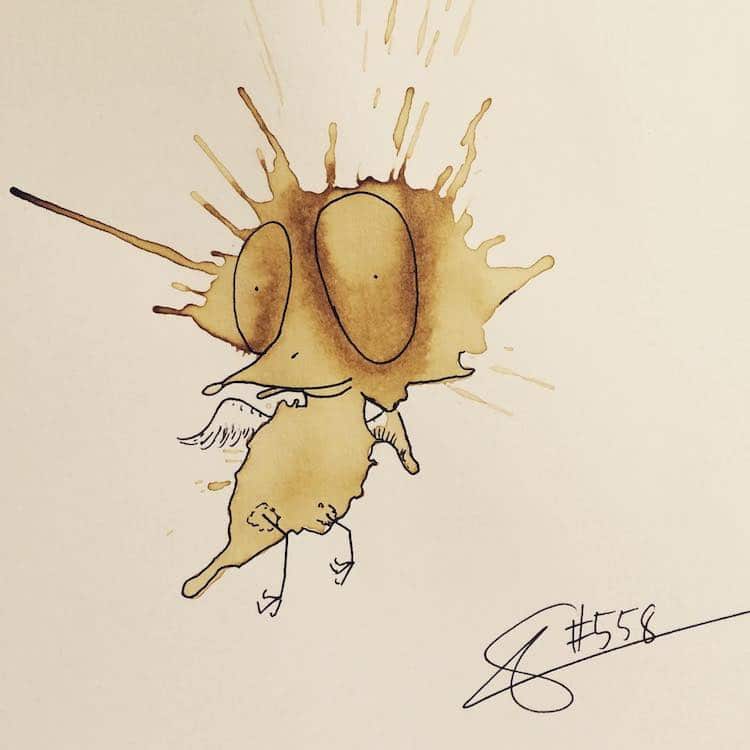 Coffee Art Monster Drawings by Stefan Kuhnigk