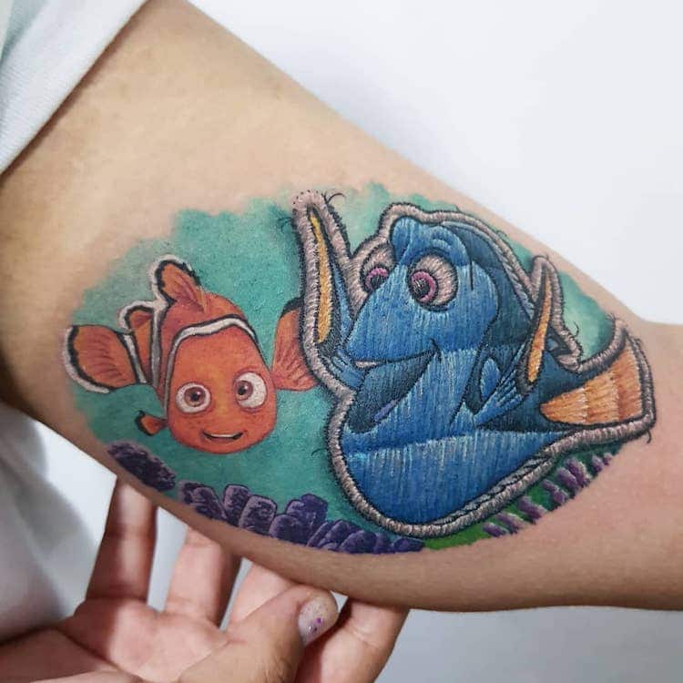 Tatuajes de parches bordados por Duda Lozano