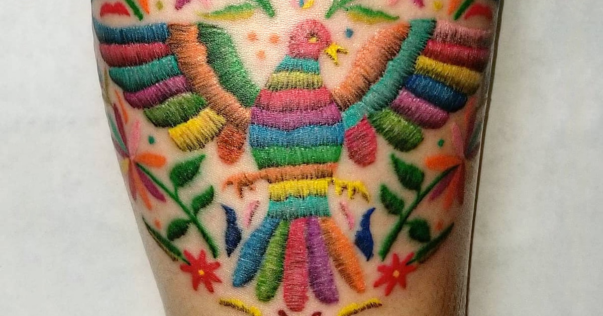15 Embroidery Tattoos That Look Like Stitching on Skin