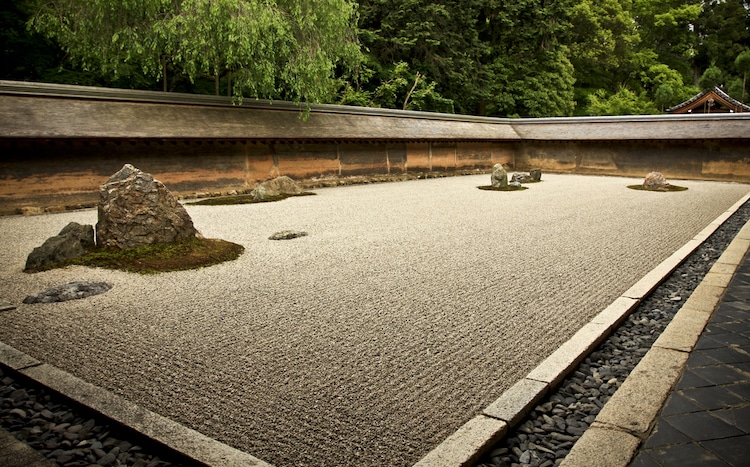Famous Rock Garden in Kyoto