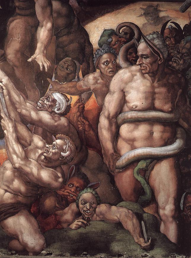 Detail of The Last Judgement by Michelangelo