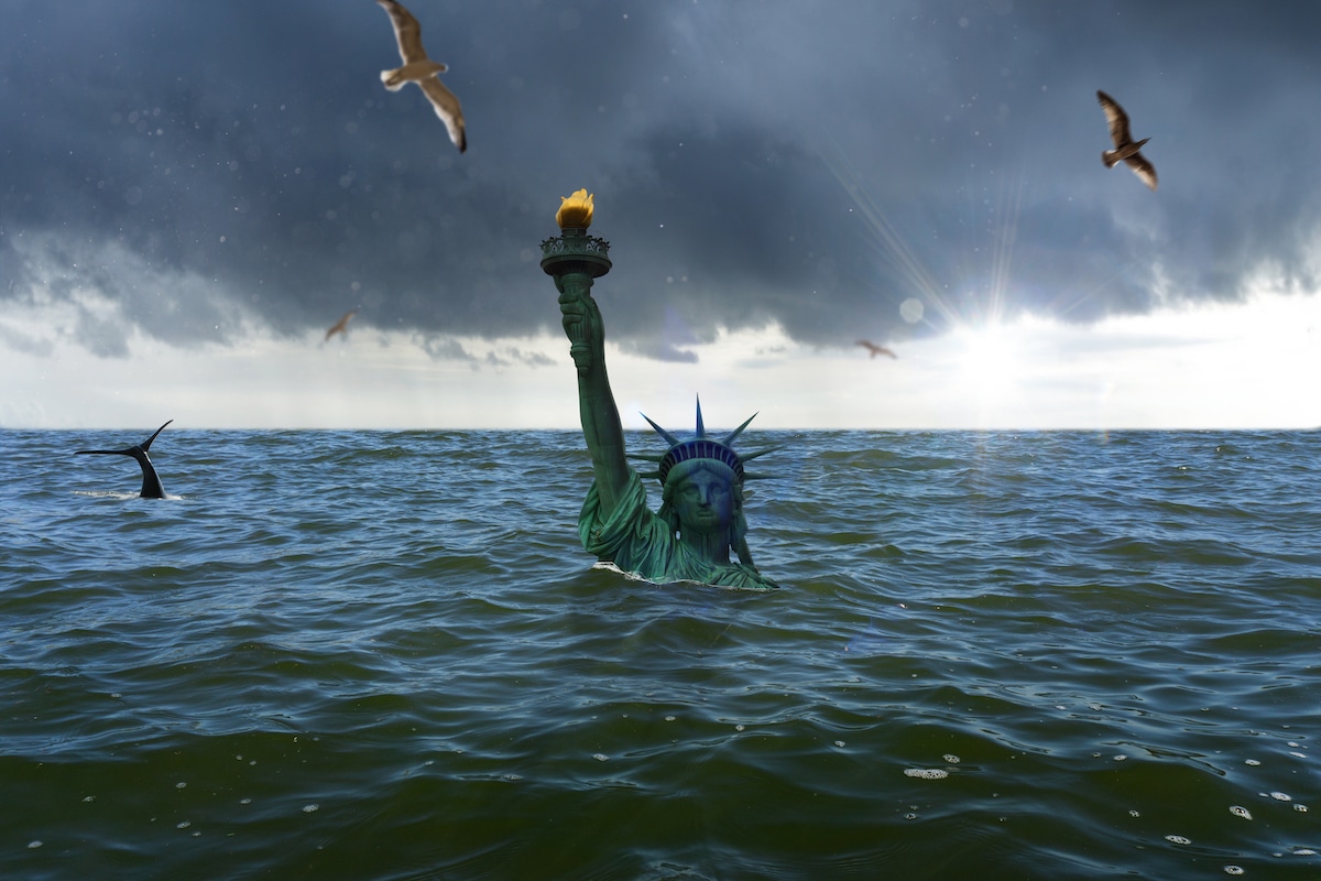 Statue of Liberty Under Water