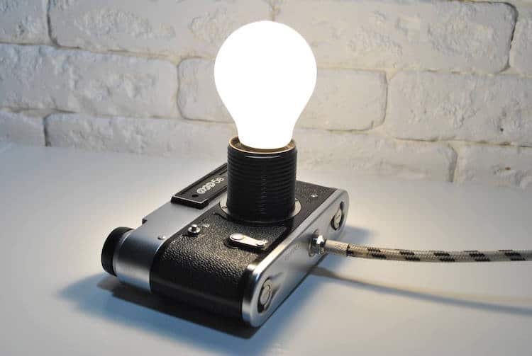 Upcycled Camera Lamp