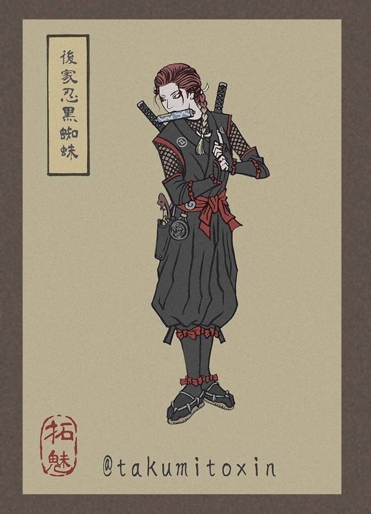 Avengers ilustrados como estampas japonesas por Takumi