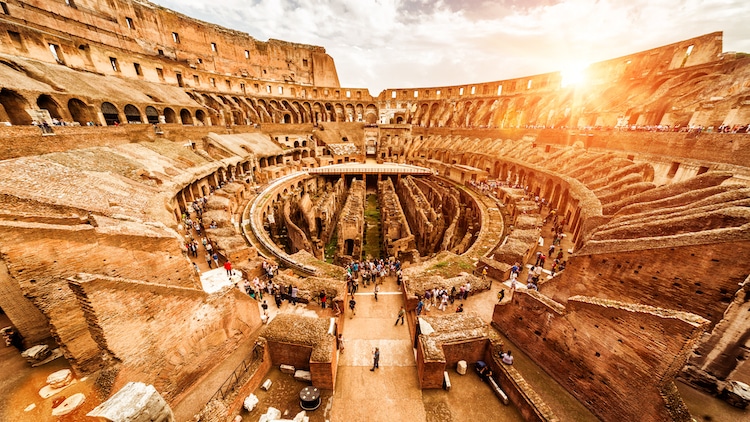 Interior of the Colosseum in Rome 