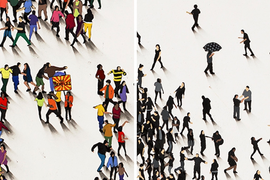 Tiny Painted People Band Together to Form Unique Portrait Art