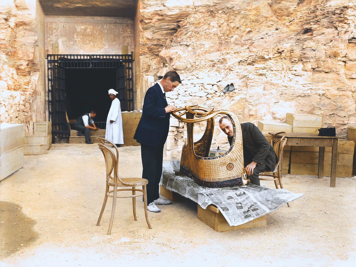 King Tut Discovery Colorized Photos
