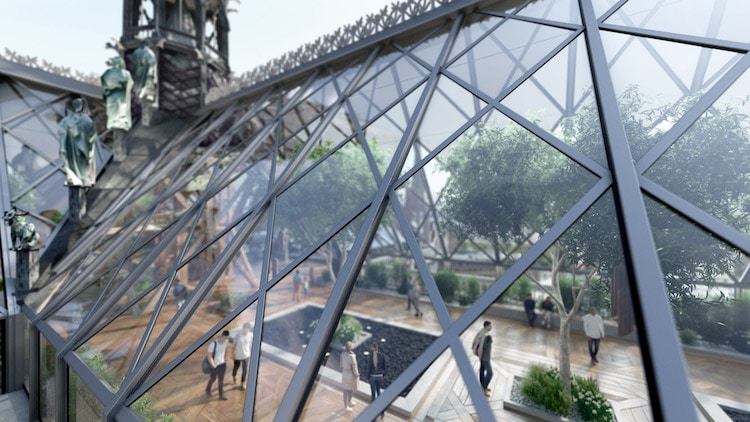 Glass Roof on Notre Dame by Miysis Studio