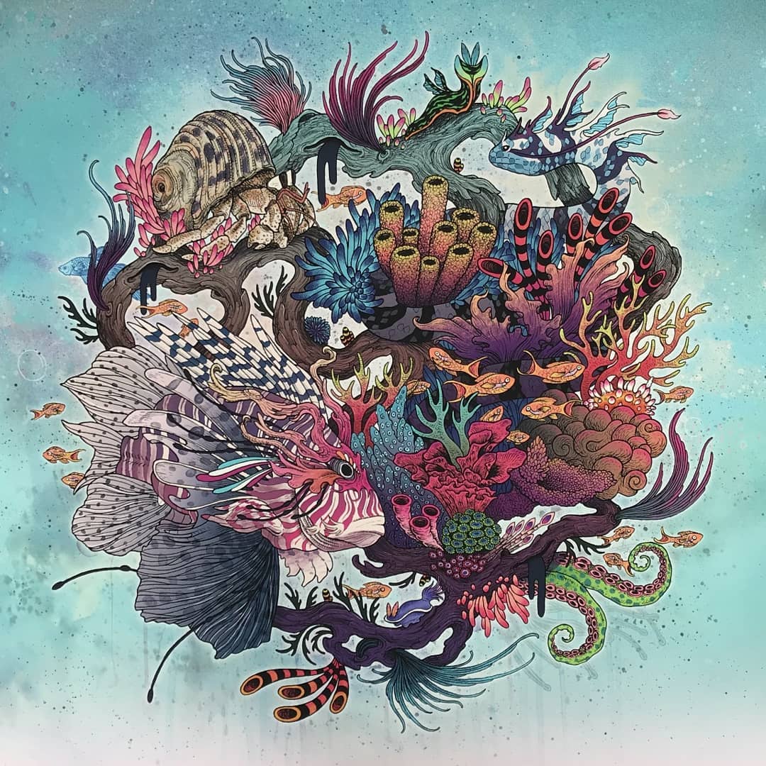 Ocean Art Equilibrium Illustration by Mat Miller