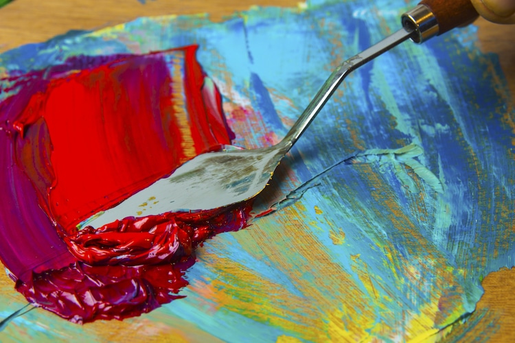 paint on a palette