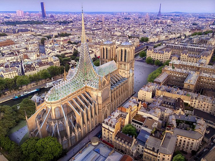 Reconstrucción del techo de Notre Dame por Vincent Callebaut