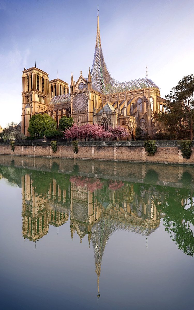 Reconstrucción del techo de la catedral de Notre Dame por Vincent Callebaut
