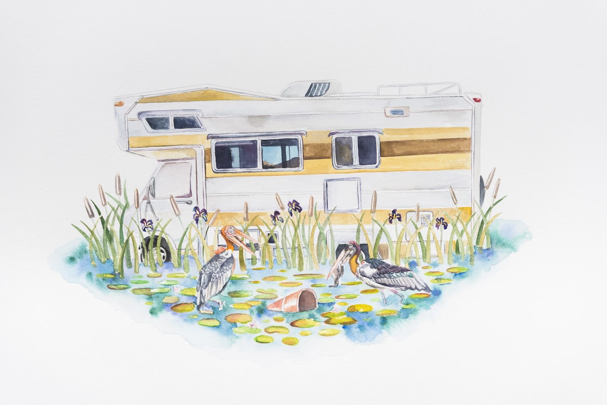 Watercolor Paintings of Utopian Future by Robin Crofut-Brittingham