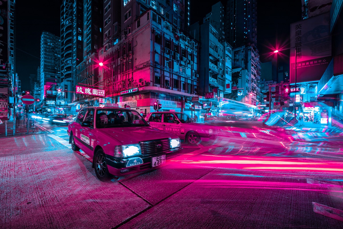 Taxi Cab in Hong Kong by Xavier Portela