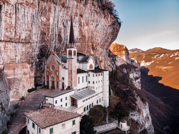 Breathtaking Photos of an Italian Church Built Into the Side of a ...