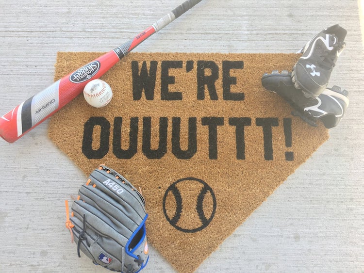 Baseball Welcome Mat by Muck and Mayhem