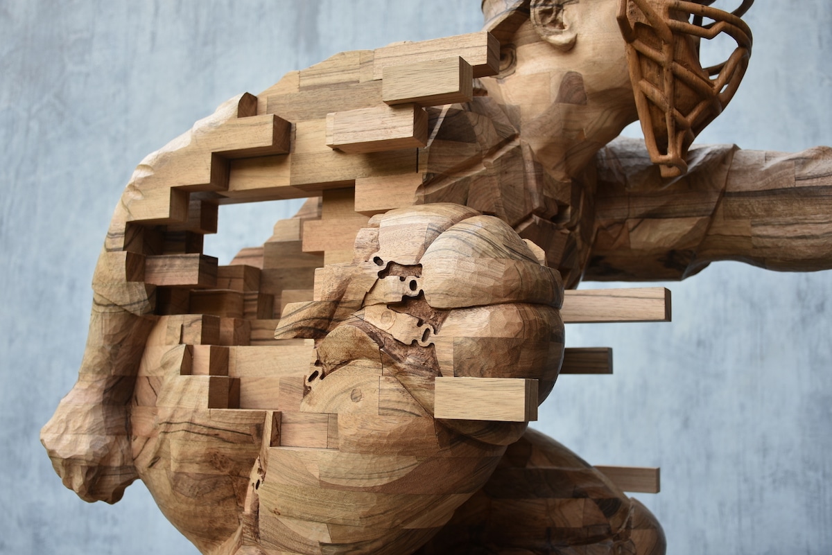 Hsu Tung Han - Pixelated Wood Sculpture