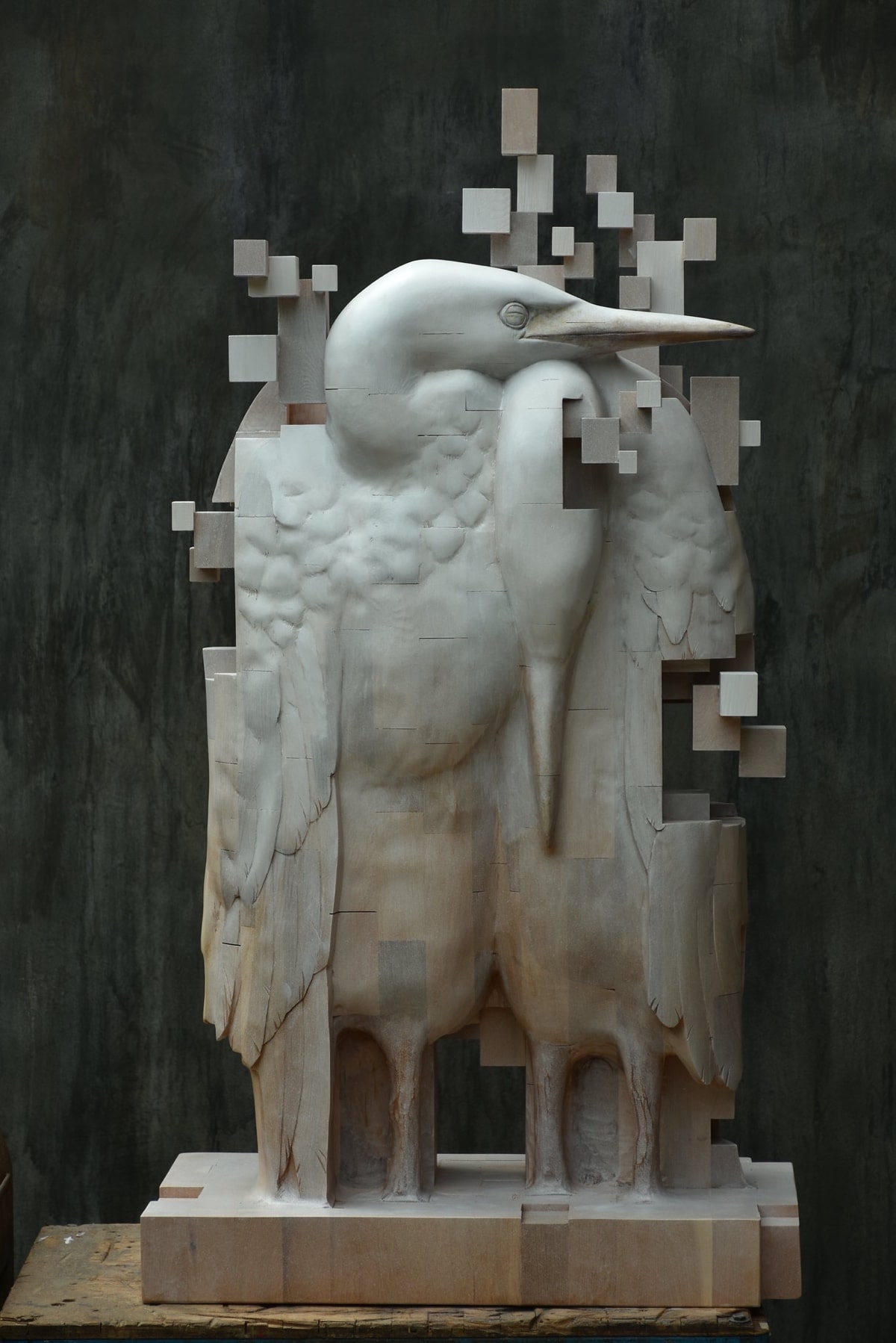 Hsu Tung Han - Pixelated Wood Sculpture