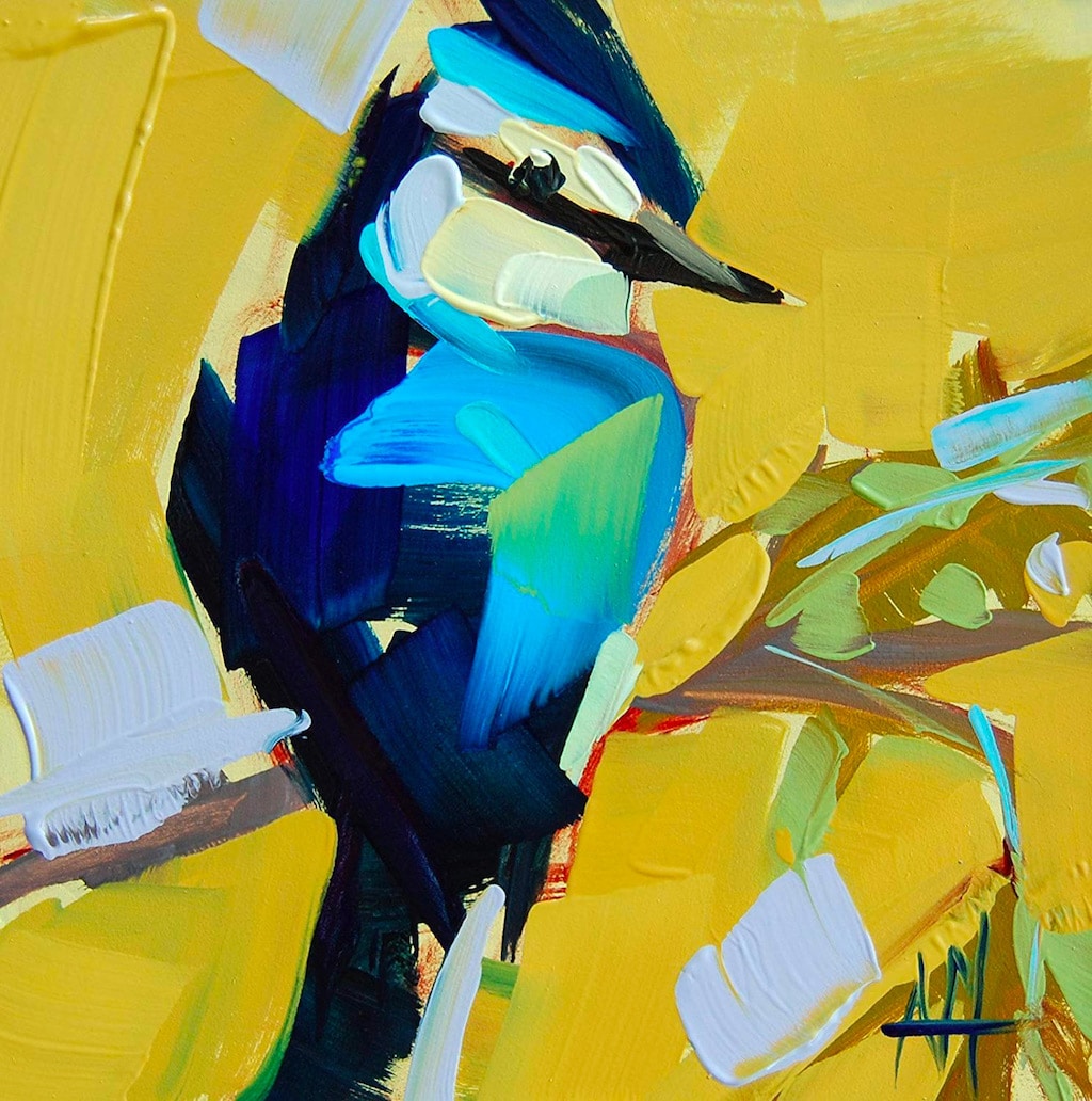 Impasto Bird Paintings by Angela Moulton