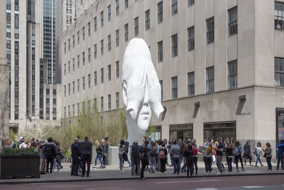 Jaume Plensa Sculpture in Rockefeller Center